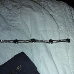 John Hardy Silver And Black Sapphire Bracelet 8"